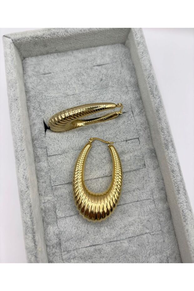 ÇELİK OVAL HALKA KÜPE - 2