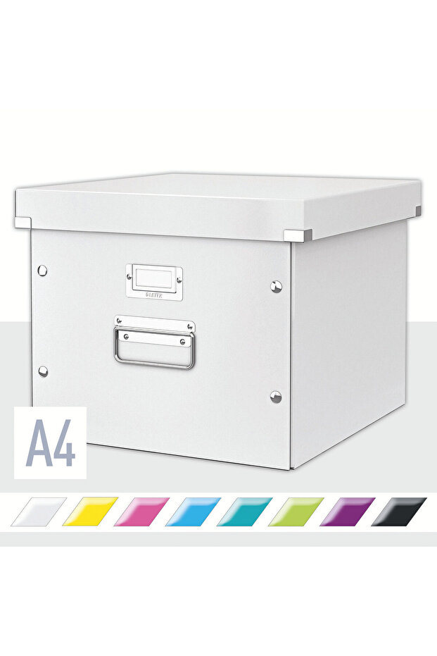 Storage box with lid laminated cardboard with white lid WOW Click&Store - 3
