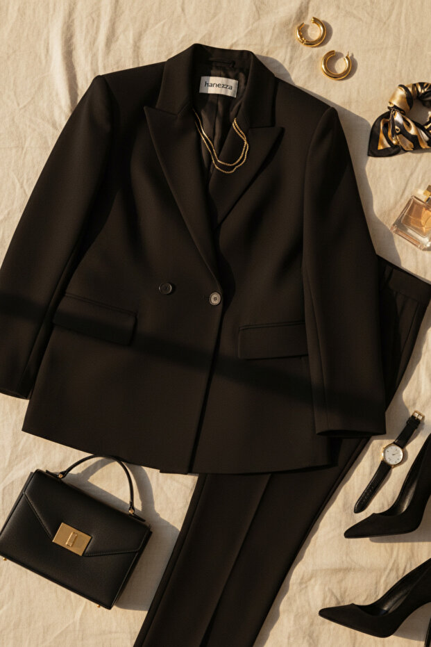 Çift Düğmeli Blazer Ceket | Plus Size - 2