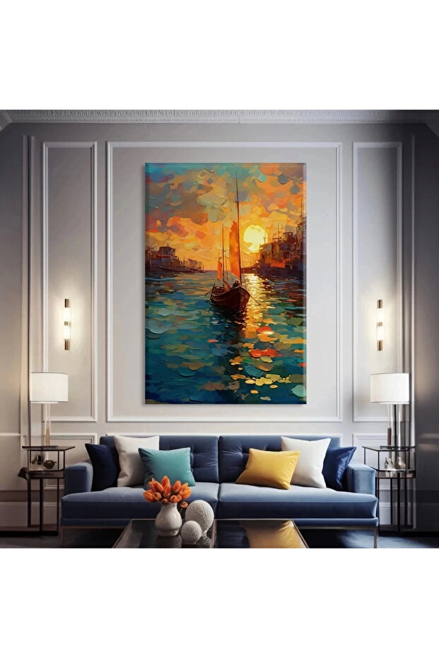 Venedik'te Akşam Kanvas Tablo - 5