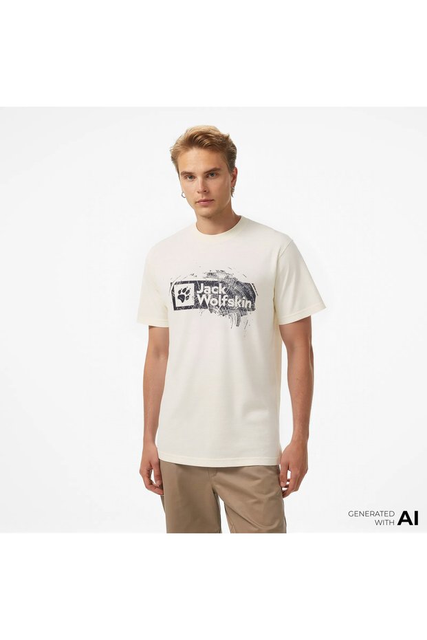 Brand Men's Cream T-Shirt