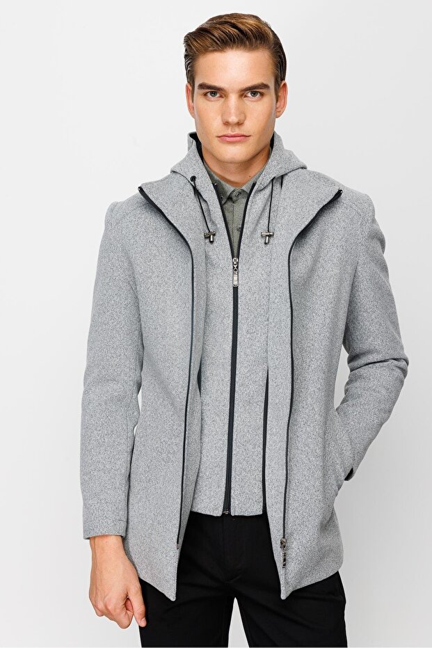 Erkek Gri Kaban - 1