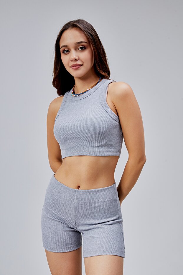 Düşük Bel Biker Şort - 1