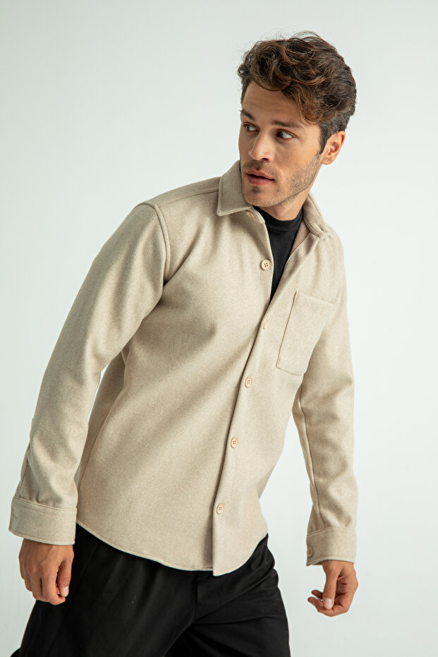 Erkek Regular Fit Kışlık Kaşe Gömlek - 6