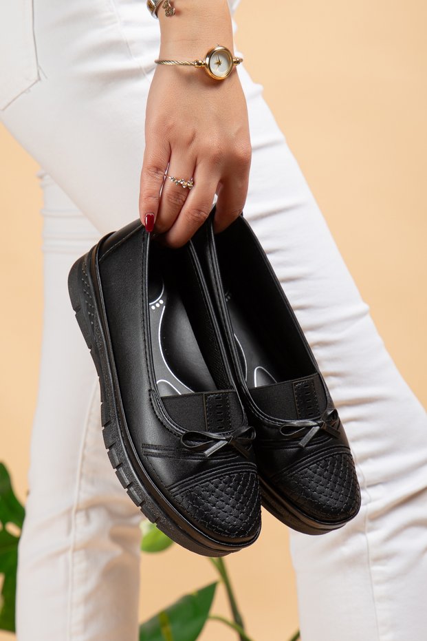 Women's Black Classic Shoes Orthopedic Mother Shoes Mother Ballet Flats Shoes Mother Women's Casual Shoes