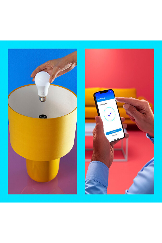 60W Renkli Ambiyans E27 Akıllı Ampul (A60) Matter, Google Home, Alexa Uyumlu - 4