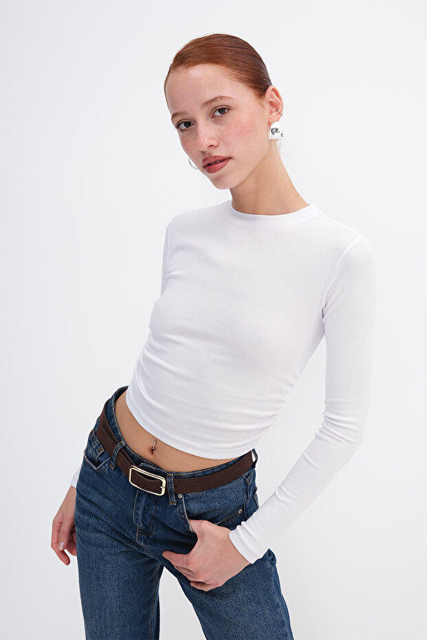 Yanları Büzgülü Basic Bluz B4164-U13 - 1