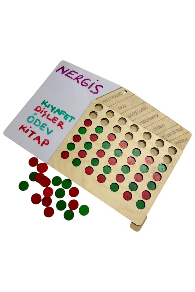 My Daily Routine, Agenda, Habit Tracker Chart with Acrylic Board, Wooden Toy
