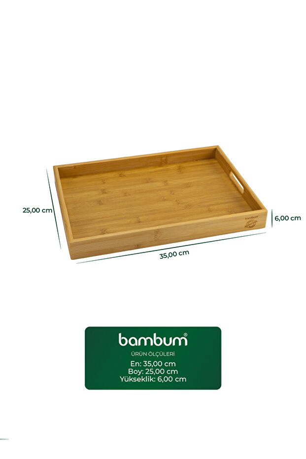 Lara Bambu Desenli Tepsi Orta - 2