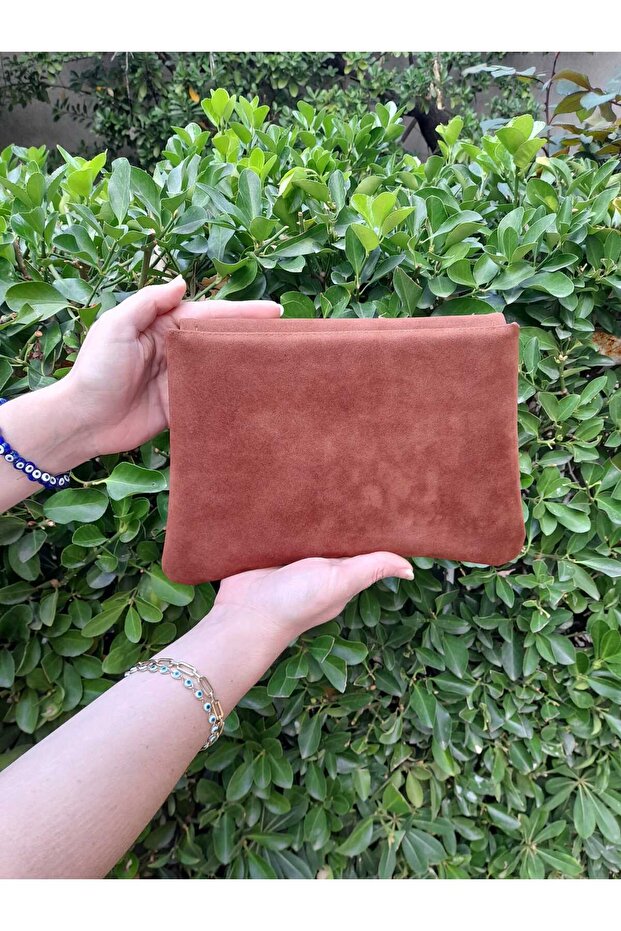 Kapaklı Süet El Çantası - 3