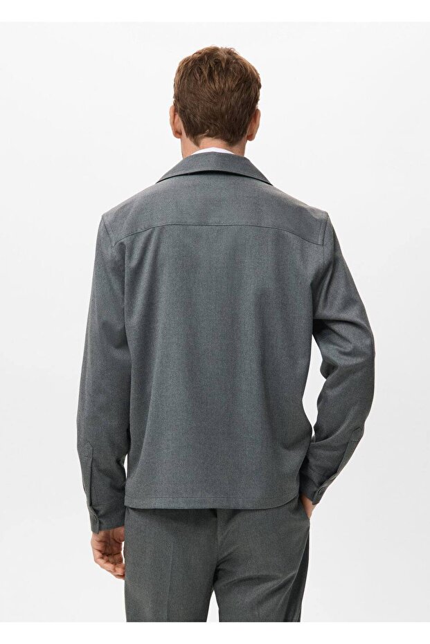 Akışkan cepli overshirt - 4