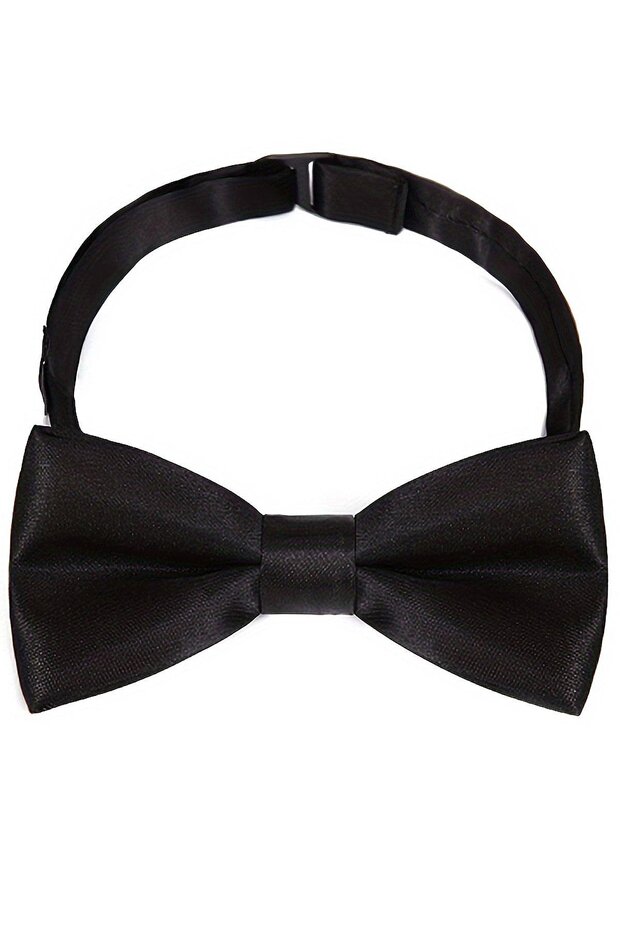 Black Adjustable Satin Baby and Children's Bow Tie
