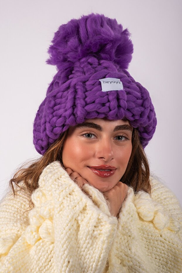 El Örgüsü Ponponlu Kalın Bere - 3