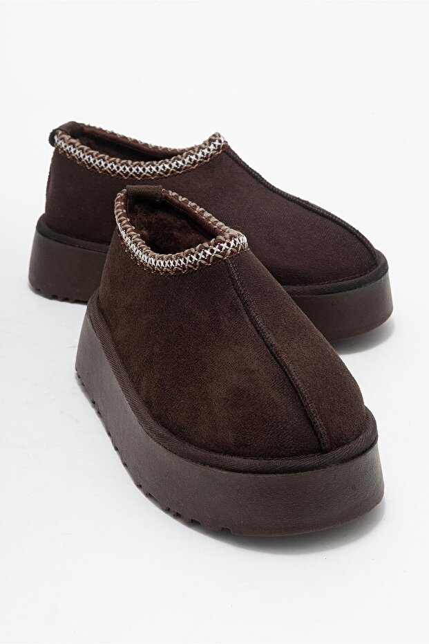 Yüksek Tabanlı Kısa Mini Bot KAHVE - 1