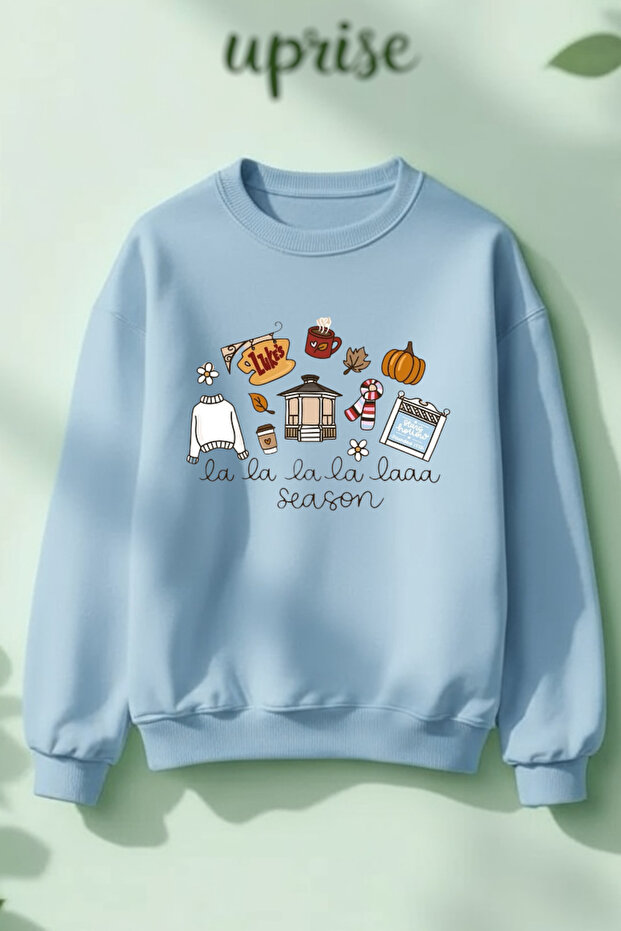 Gilmore Girls Season Printed Cotton 3 Yarn Crew Neck O Oversized Sweatshirt
