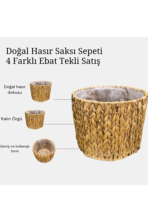 Wicker Cobalt I Basket Is a Decorative and Stylish Design with This Durable Inner Coating. 4 Different Sizes, Sold Individually. - 1