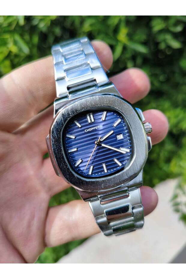 Patek Model Lacivert Çelik Eşref Tek Saati - 5