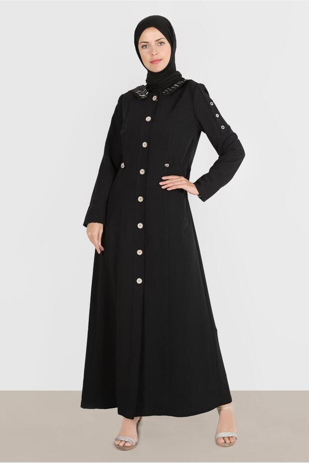 معطف K بغطاء رأس بأزرار 10546