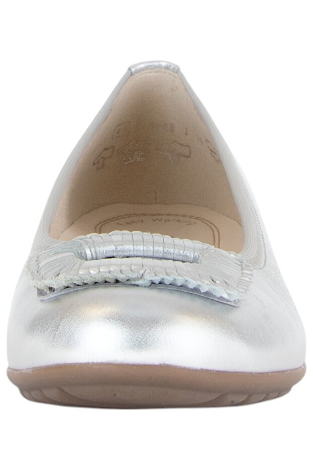Damen Klassische Ballerina G-Weite 62.623 Silberfarben 10 Silber Leder - 4