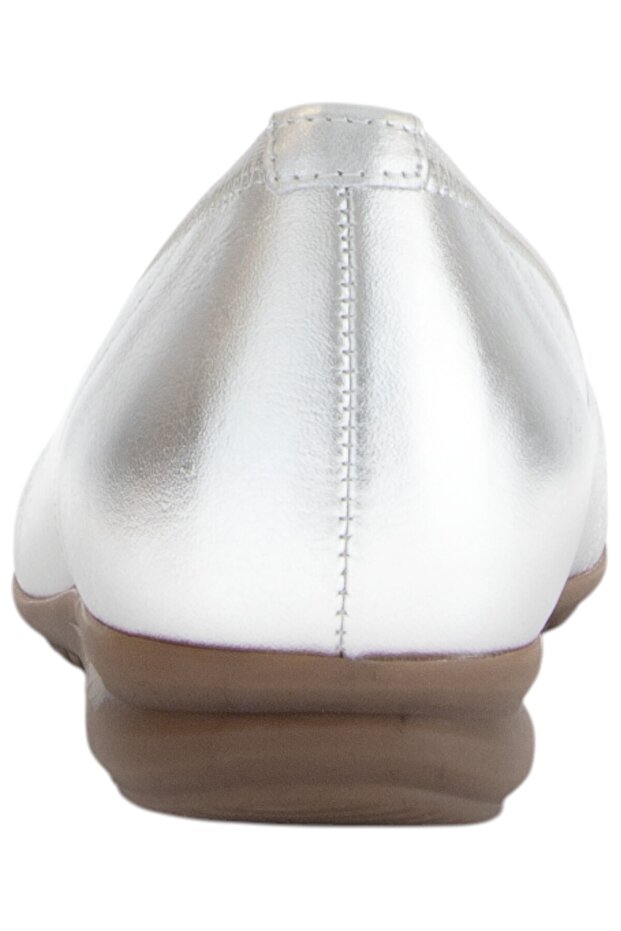 Damen Klassische Ballerina G-Weite 62.623 Silberfarben 10 Silber Leder - 6