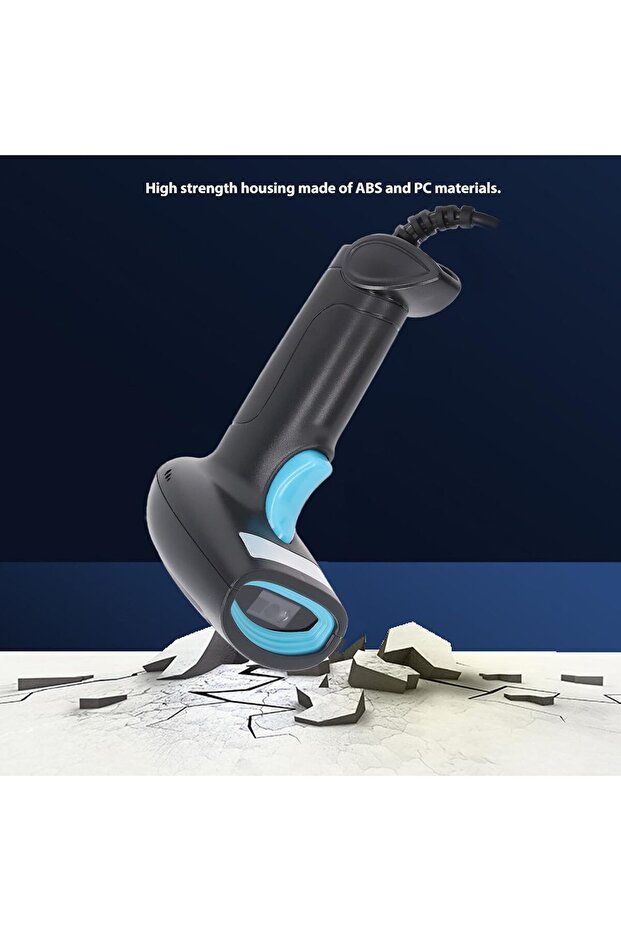 قارئ رمز QR (مربع) للرموز الشريطية السلكية USB 1D 2D مناسب لجميع الأرضيات - 3