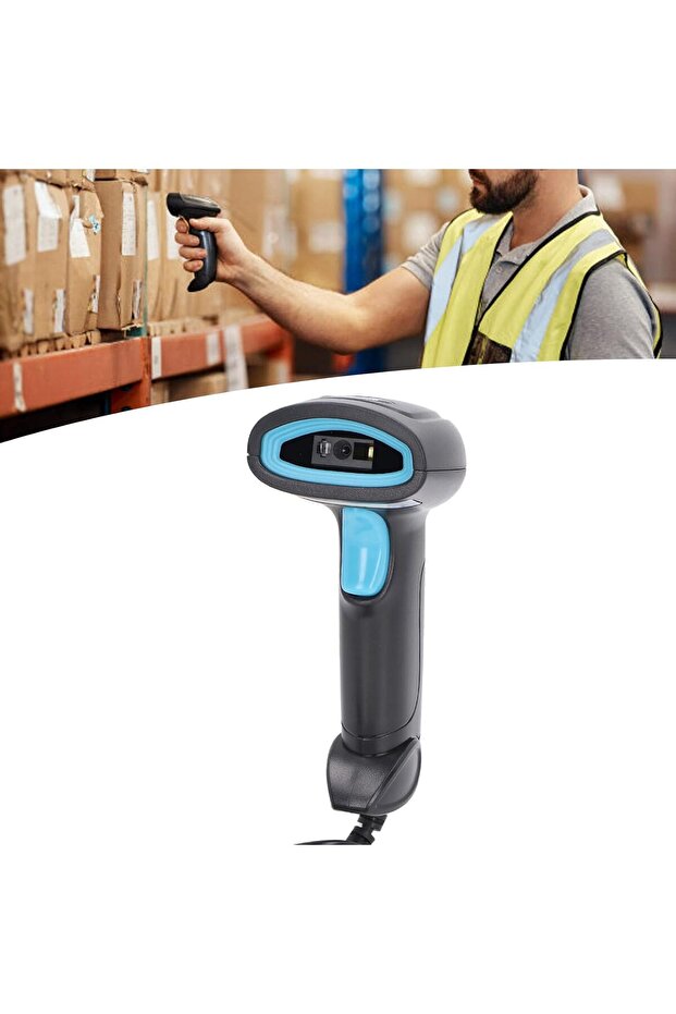 قارئ رمز QR (مربع) للرموز الشريطية السلكية USB 1D 2D مناسب لجميع الأرضيات - 7