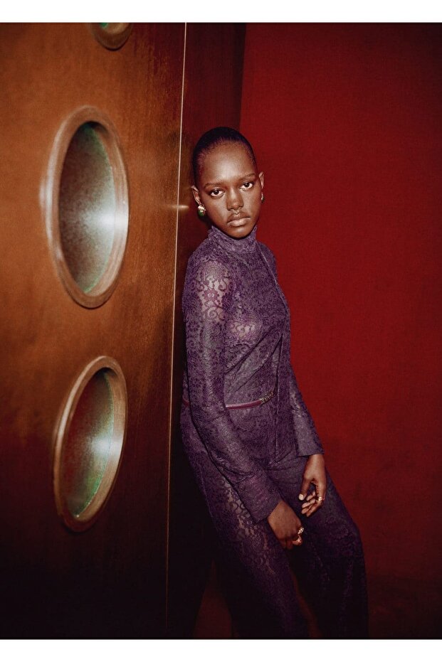 Dantel fularlı gömlek - 8