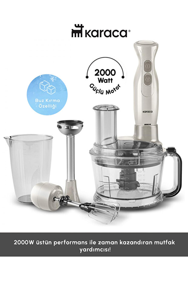 وظيفة توربو - شفرة من الفولاذ المقاوم للصدأ على الوجهين 1.5 لتر Pro-Multimax 2000W Food Processor