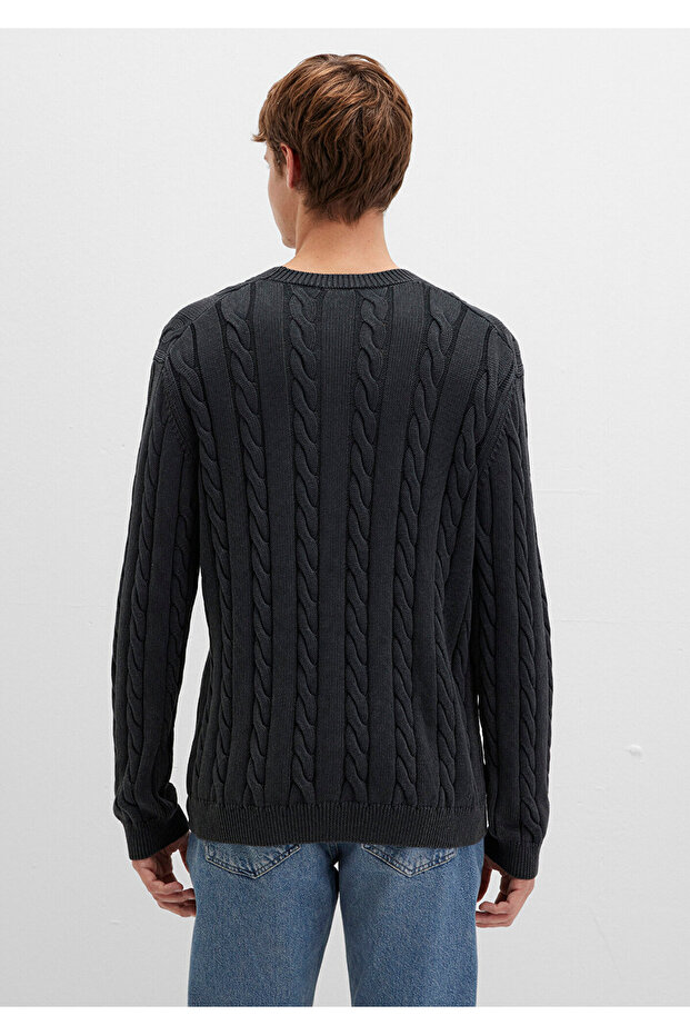 Antrasit Örgü Kazak Regular Fit / Normal Kesim 0710313-70076 - 5