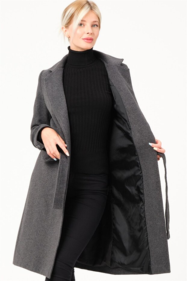 Kadın Kaban Hafif yapılı Sıcak Tutan Yumuşak Dokulu Şık Model - 6