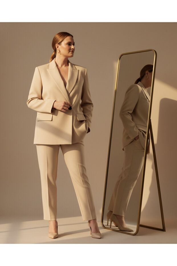 Double Button Blazer Jacket |   Plus Size - 4