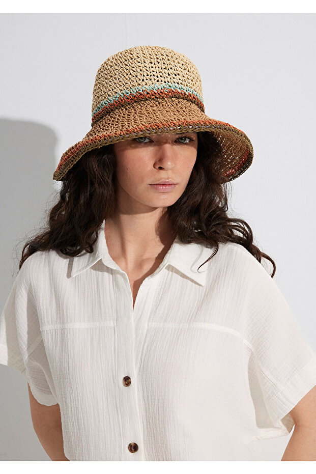 Bej Hasır Bucket Şapka 1910085-70202 - 1