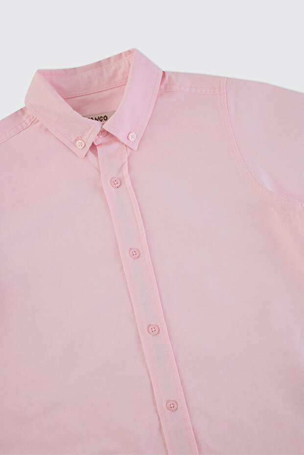 Erkek Çocuk Basic Pembe Oxford Gömlek - 4
