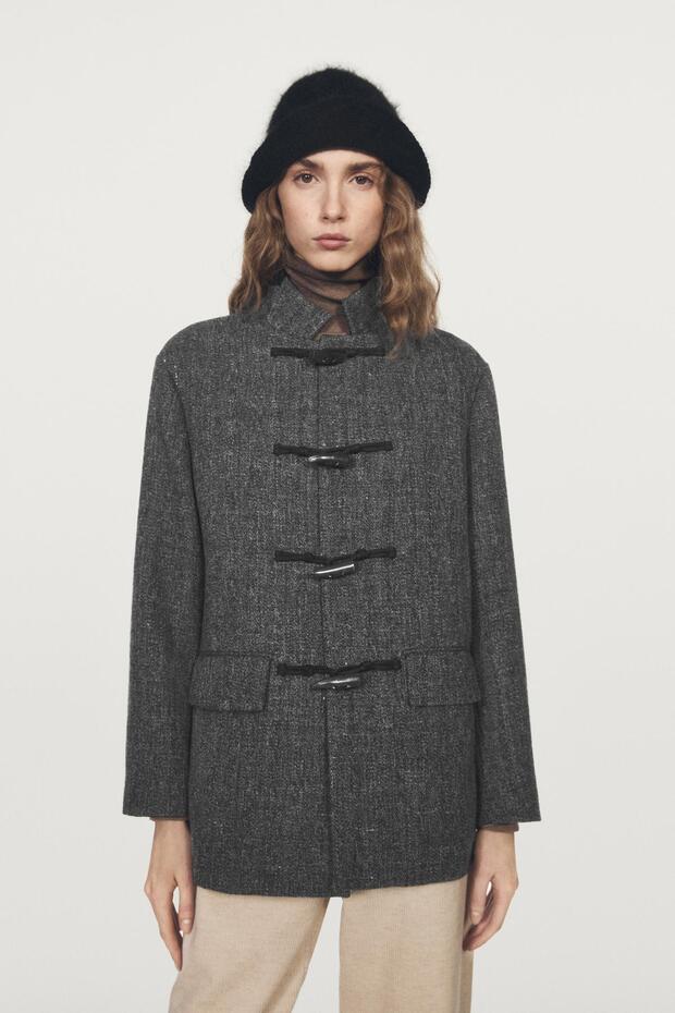 Half-button coat with horn buttons - 2