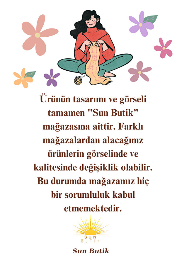 Yılbaşı İşlemeli El Örgüsü Eldiven - 6