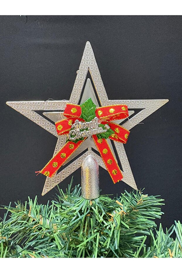 Christmas Tree Silver Star Topper – Merry Christmas Written Ornament | Eng-120 |