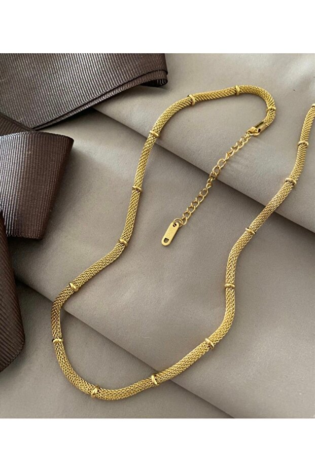 Kadın düğümlü hasır çelik kolye - 1