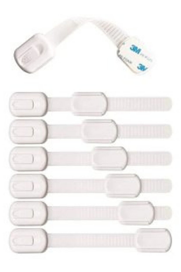 قفل بمزلاج متعدد الأغراض قابل للتعديل - أبيض (3 قطع) - 2