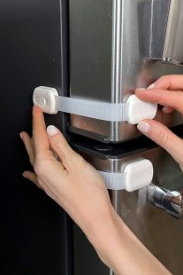 قفل بمزلاج متعدد الأغراض قابل للتعديل - أبيض (3 قطع) - 4