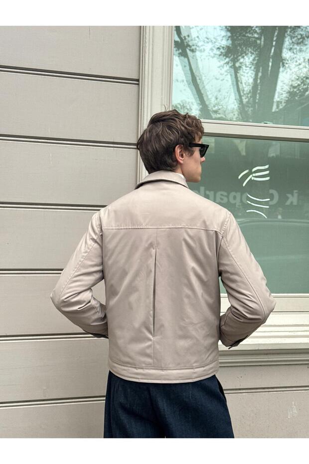 Erkek Basic Mont Ceket Bej - 6