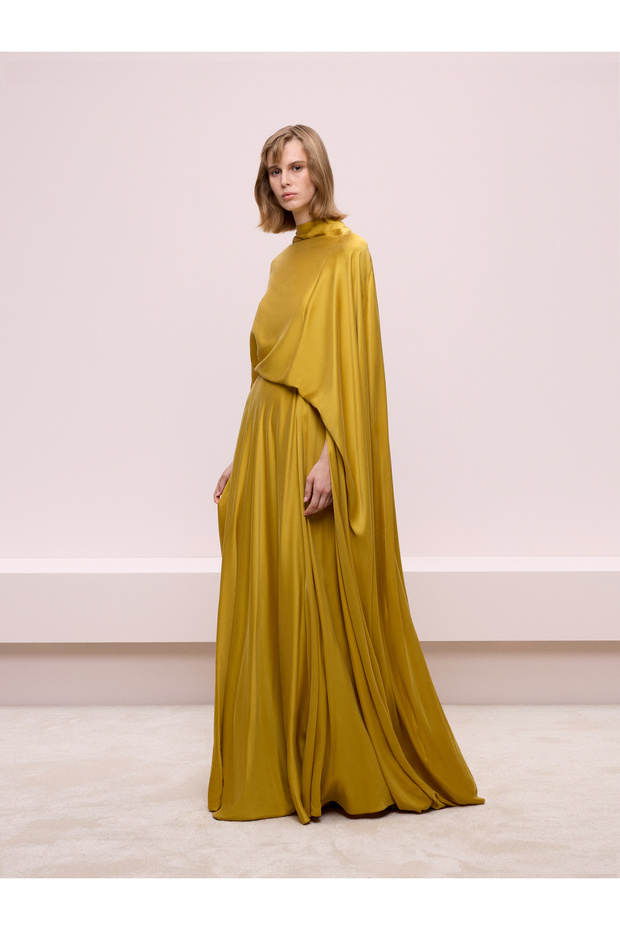 Pelerin Görünümlü Elbise - 4