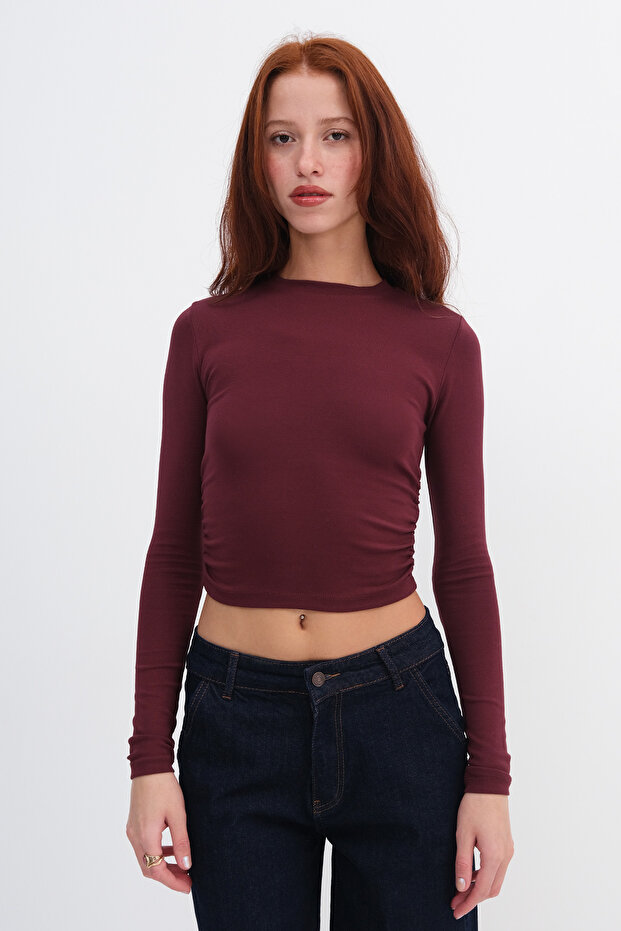 Yanları Büzgülü Basic Bluz B4164-U13 - 5