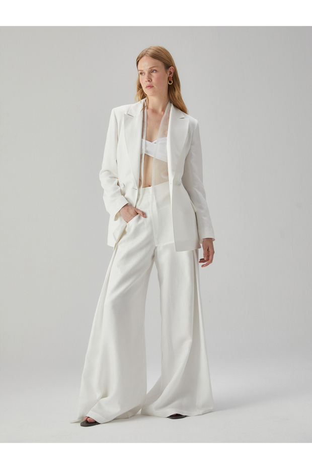 Oversize Keten Ceket - 3