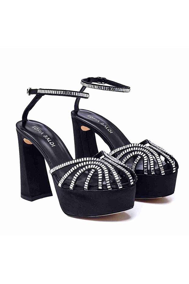 Farfa Siyah/gümüş Saten Kadın Platform - 3