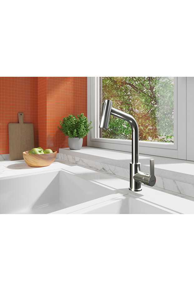 Maestro A42146 Pull-Out Eviye Mutfak Bataryası, Krom - 5