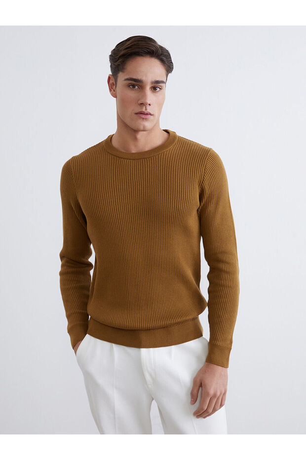 Southblue Yellow Crew Neck Men's Knit Sweater