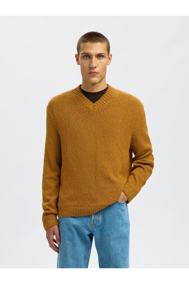 Pullover mit V-Ausschnitt 100% Baumwoll - 1