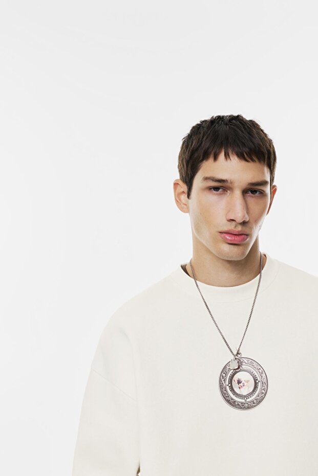 Köpek grafik baskılı salaş sweatshirt - 5