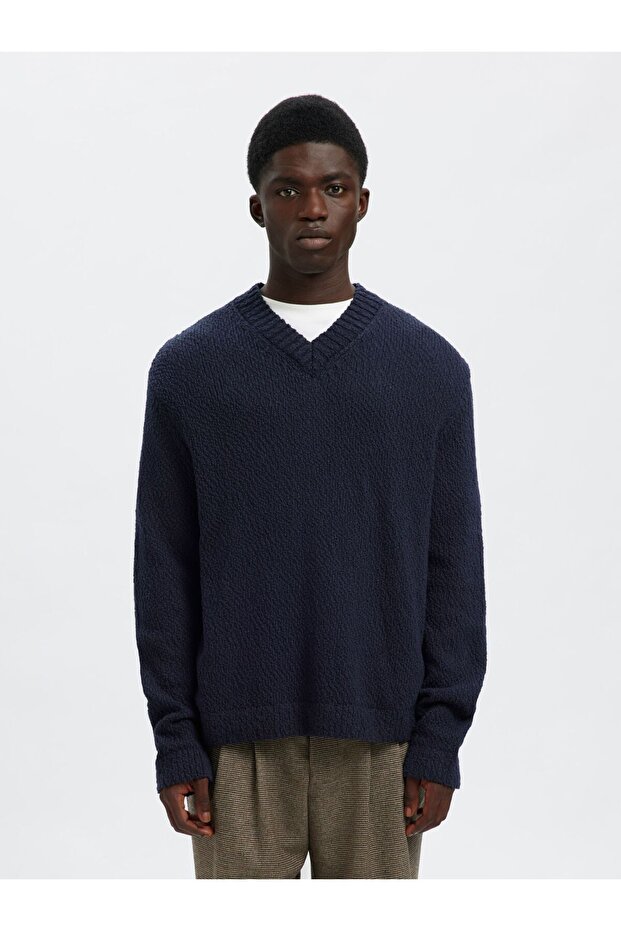 Pullover mit V-Ausschnitt 100% Baumwoll - 1