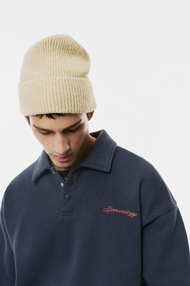 Nakışlı polo sweatshirt - 6